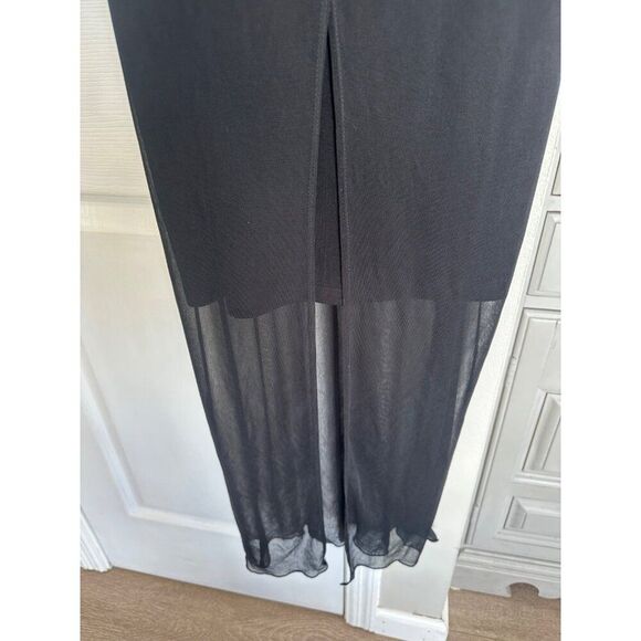 VTG Byer California Maxi Slip Dress Medium Sheer Overlay Grunge Witchy Y2K - Picture 3 of 6